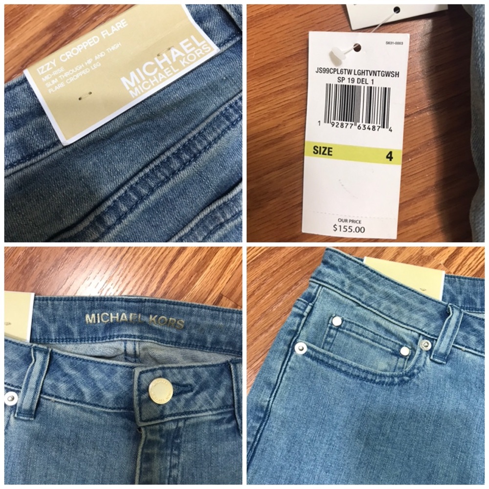 🌸Sale🌸 Michael Kors Jeans Embl Izzy Cropped Flare Slim Women's JS99CPL6TW - Picture 6 of 8